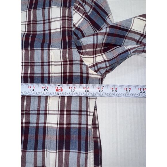 Sewn For J. Crew Cotton Classic Plaid Button-Up Shirt Men’s Blue White Red Sz S - Picture 8 of 12